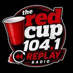 104.1 Replay Radio The Red cup Logo