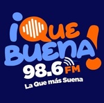 ¡Qué Buena! 98.6 FM Logo